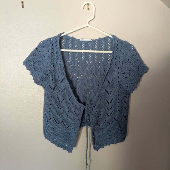 Double Zero | Cropped Crochet Cardigan - Picture 1 of 4